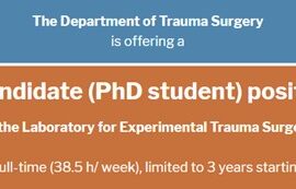 Doctoral Candidate (PhD student) position (m/w/d) at the Laboratory for Experimental Trauma Surgery